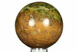 Polished Green Opal Sphere - Madagascar #257240-1